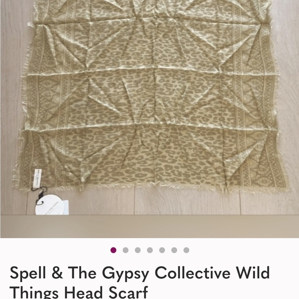 Spell & The Gypsy Collective Wild Things Head Scarf Mustard Leopard Print Boho - Picture 5 of 7